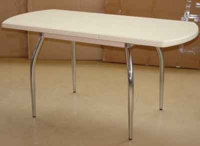 Раздвижной стол из МДФ «Толедо ПО», мягкий стул «Омега-4»